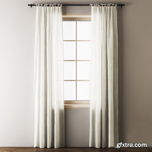 Anthropologie Tie-top Linen curtains