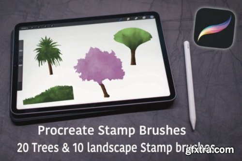 Procreate Trees &Landscape Stamp Brushes
