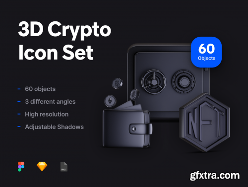 3D Crypto Icon Set