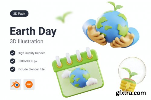 Earth Day & Eco 3D Illustration