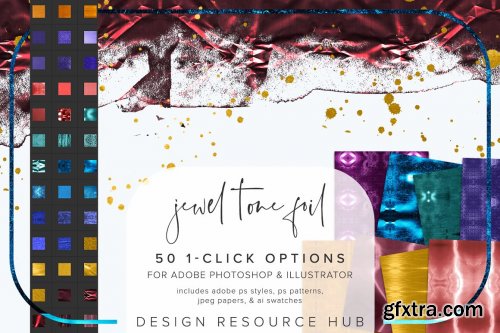 CreativeMarket - Jewel Tone Foil PS Layer Styles 6966082