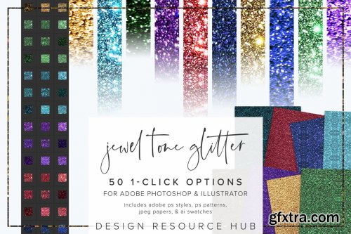 CreativeMarket - Jewel Tone Glitter Layer Styles 6966080