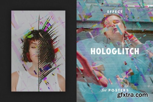 CreativeMarket - Hologlitch Effect for Posters 7167698