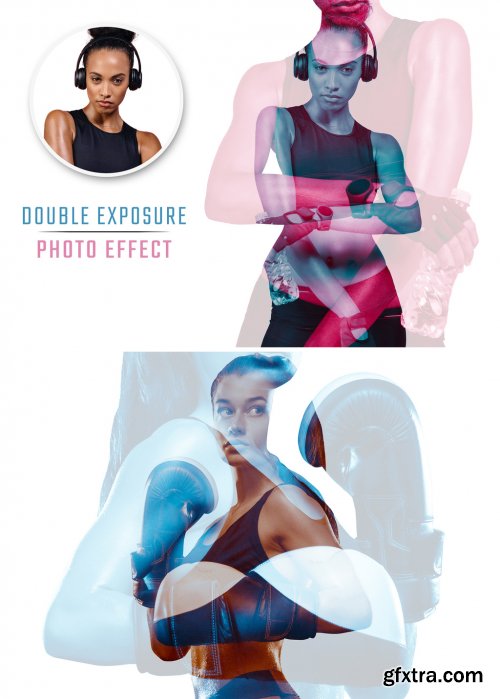 Double Color Exposure Photo Effect Mockup 484749359