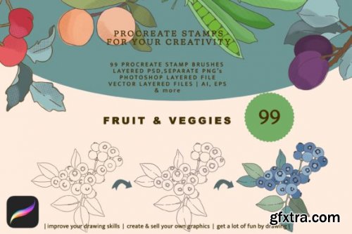 Fruit & Veggies Brush Kit - Procreate