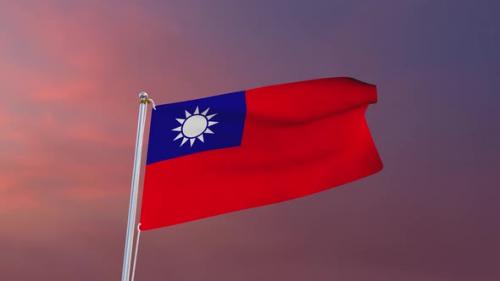 Videohive - Flag Of Taiwan Waving - 37487114