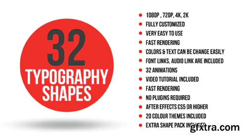 Videohive 32 Typography Shapes 13083061
