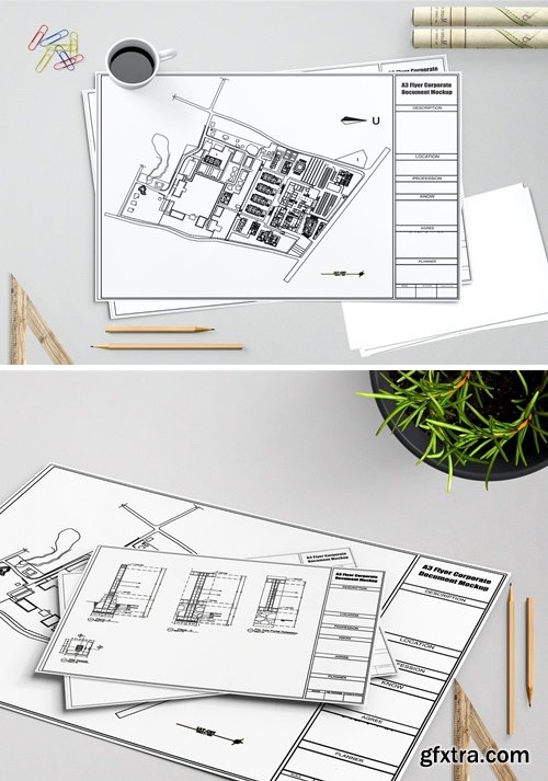 A3 Flyer Corporate Document Mockups