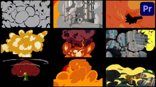 Videohive - Cartoon Explosion Transitions Pack | Premiere Pro MOGRT - 37609325
