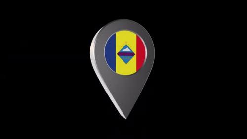 Videohive - 3d Animation Map Navigation Pointer With Flag Of Encamp (Andorra) With Alpha Channel - 2K - 37517755