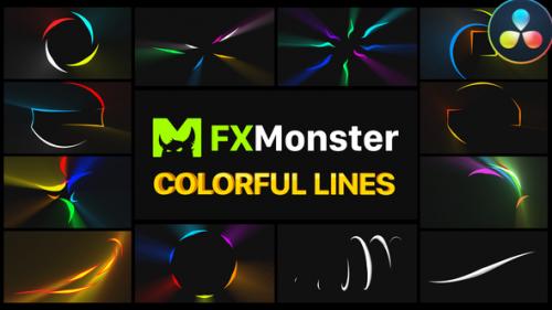 Videohive - Colorful Flying Lines | DaVinci Resolve - 37648931