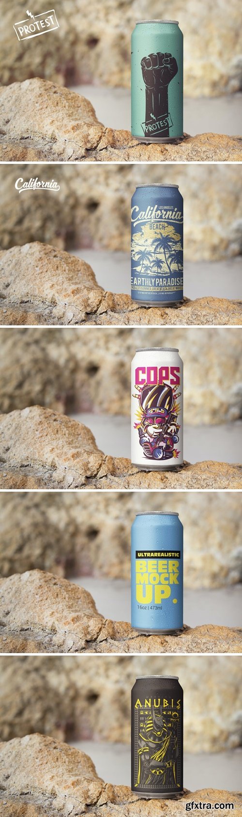 16oz Can on the Stone Mockup KZB3E2N