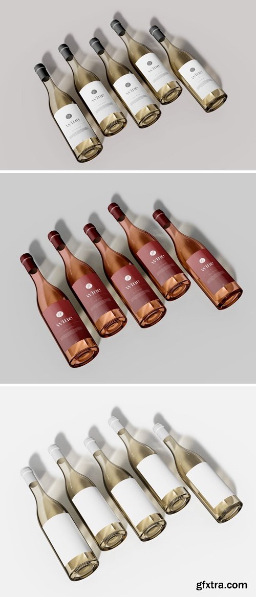 Wine Bottles Mockup T6GBWU9