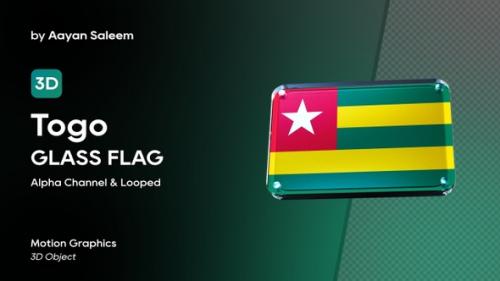 Videohive - Togo Flag 3D Glass Badge - 37834512