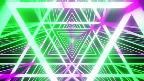 Videohive - Triangle Tunnel Neon Background Vj Loop 4K - 37834605