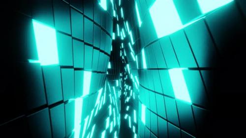 Videohive - 3D animation loop. Abstract technology wave background with glowing lights. Technology and Sci-Fi - 37849024
