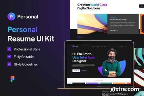 Personal Resume/Portfolio Landing Page UI Kit KDPGZJB
