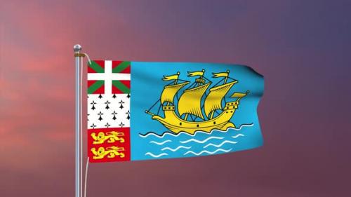 Videohive - Saint Pierre And Miquelon Flag 4k - 37803162