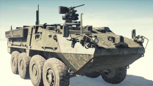 Videohive - Military Tank in the White Desert - 37805132