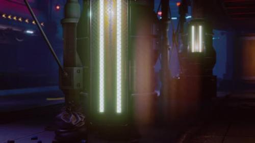 Videohive - Neon Lights of Futuristic Sci Fi City - 37805367