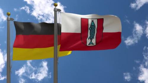 Videohive - Germany Flag Vs Kaiserslautern City Flag on Flagpole - 37805519