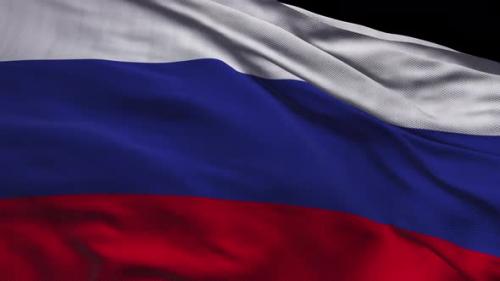 Videohive - Seamless Russian Flag waving in wind detailed fabric texture. RussiaFlag Waving (loopable) - 37927489