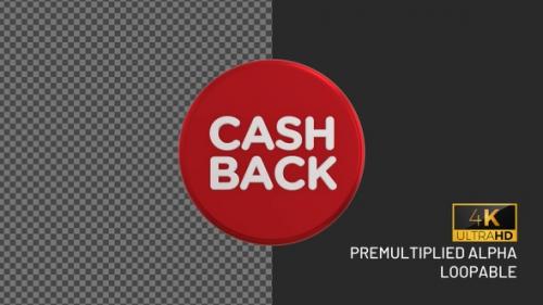 Videohive - Cash Back Rotating Looping Badge with Alpha Channel - 37892404