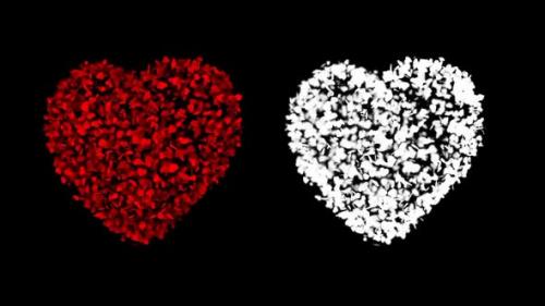 Videohive - Abstract Romantic Red And White Hearts Rotate Motion Background Loop - 37262291