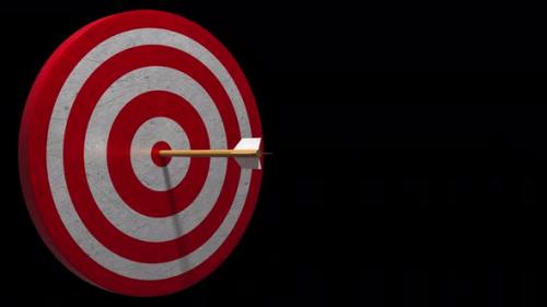 Videohive - Success In Business Target Hit In The Center By Arrow Loop Transparent Background 4k - 37935331