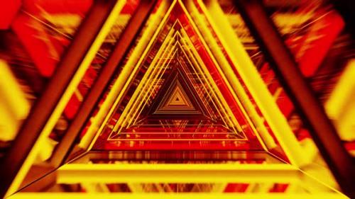 Videohive - Red Fire Triangle Vj Loop Background 4K - 37937315