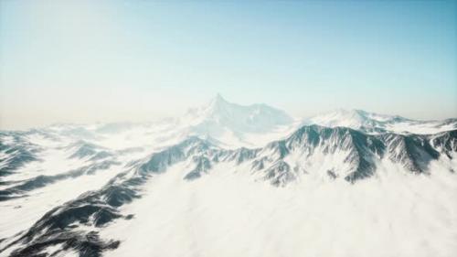 Videohive - Panoramic View of the Ski Slope with the Mountains - 37937755