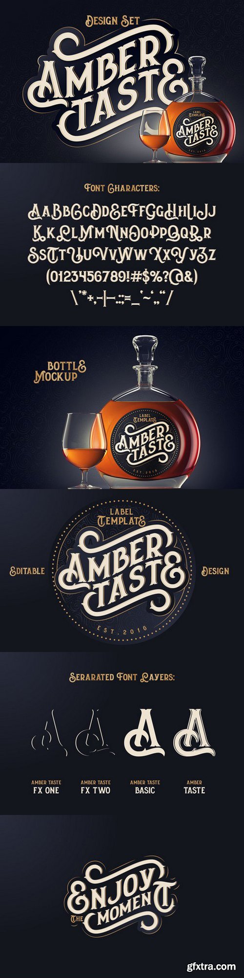Amber Taste Font, Label, Mockup!