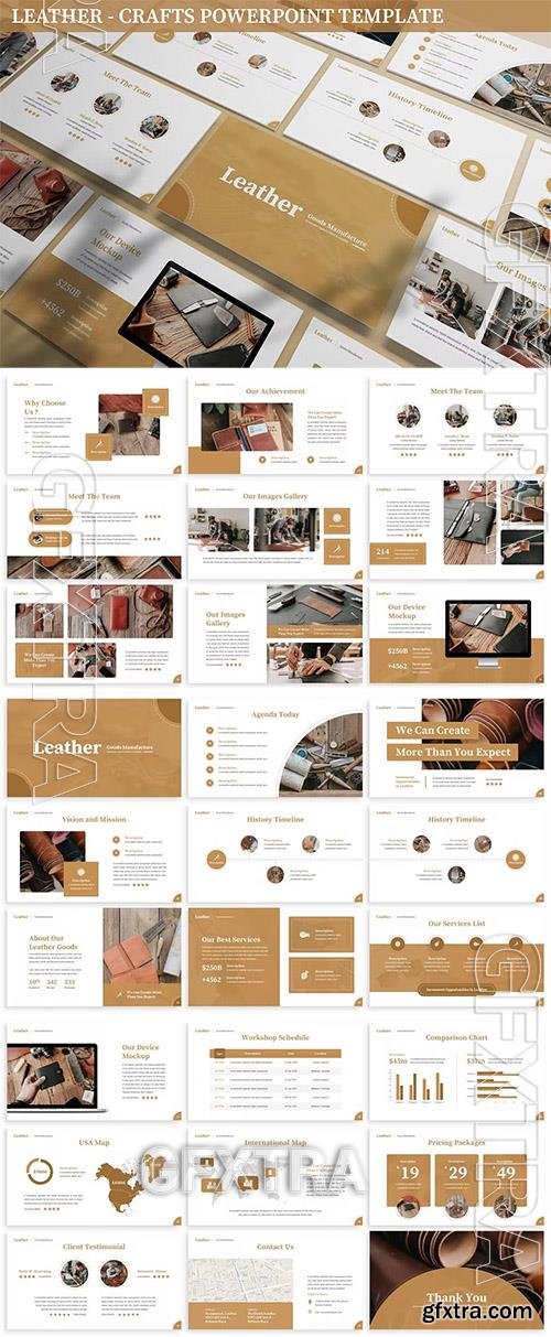 Leather - Crafts Powerpoint Template Q8UCY5C