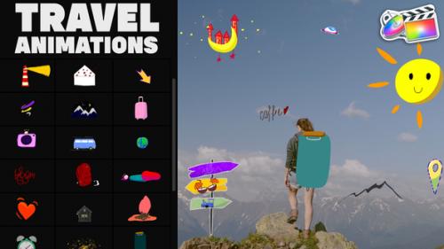 Videohive - Travel Stickers for FCPX - 37725103