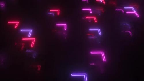 Videohive - Colorful Neon Glowing Arrows Flyings Background - 38010230