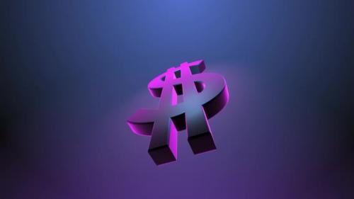 Videohive - 3d Dollar Sign Rotates on a Blue Background - 37968325