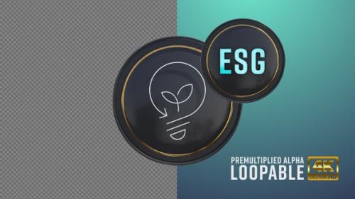 Videohive - Esg And Bulb Plant Badge Looping with Alpha Channel - 37993620