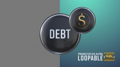 Videohive - Debt Badge Looping with Alpha Channel - 37993628