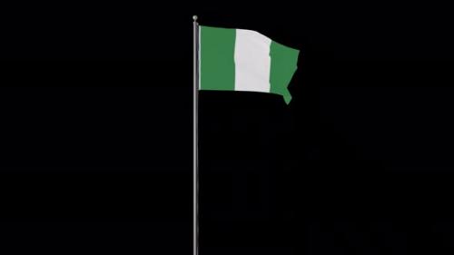 Videohive - Nigeria Flag Pole Loops With Alpha - 37999413