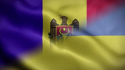 Videohive - Ukraine Moldova Flag Loop Background 4K - 37940757