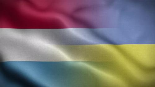 Videohive - Ukraine Luxembourg Flag Loop Background 4K - 37940758