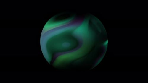 Videohive - Animation of the rotation of the planet green ball on isolated black background. - 37944530