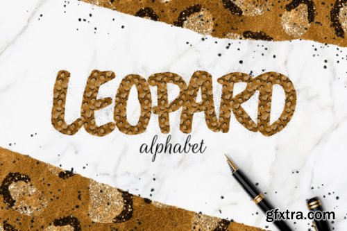 Leopard Alphabet Cliparts, Letters