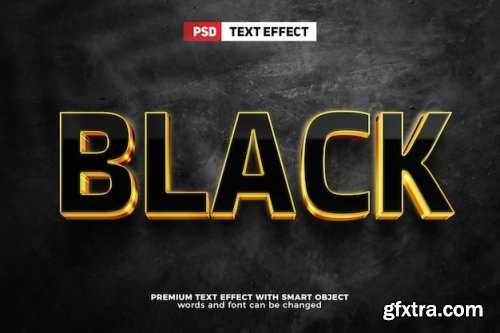 Black gold bold luxury 3d editable text effect