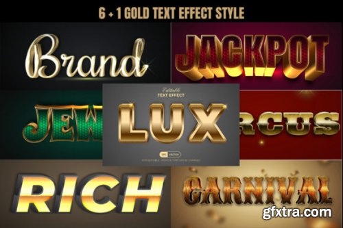 Set Gold Luxury Text Effect Style