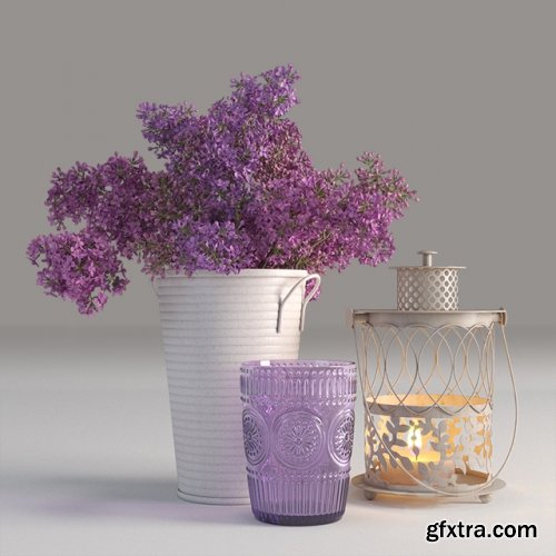Decorative set with lilac 1