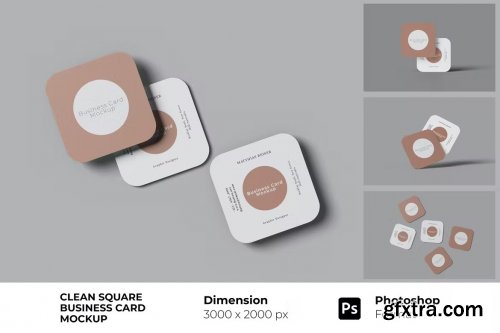 Clean Square Business Card Mockup