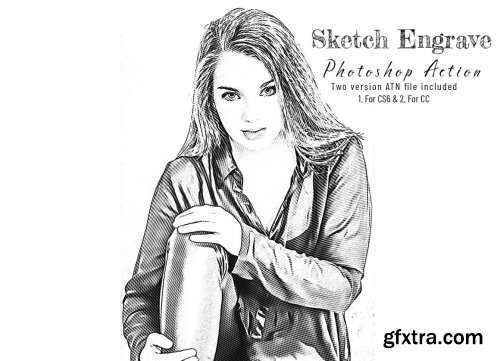 CreativeMarket - Sketch Engrave Photoshop Action 7189939
