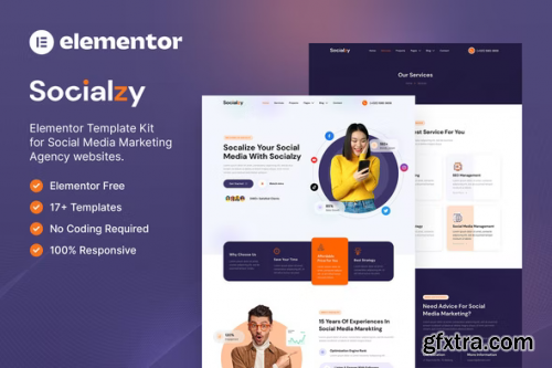 ThemeForest - Socialzy - Social Media Marketing Agency Elementor Template Kit