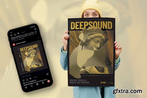 Deep Sound – Event Poster, Flyer Art Template